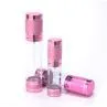 50ml Airless Pump Bottle With Rose Gold Overcaps