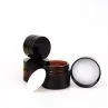 50ml Amber Cosmetic Cream Glass Jar With Black Lid