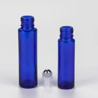 5ml 10ml 15ml Cyinder Shape Cobalt Blue Glass Roller Ball Perfume Bottle