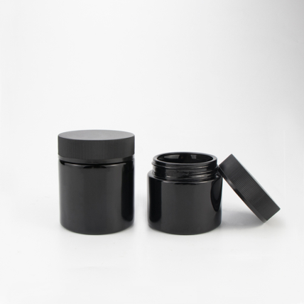 60ml 120ml Straight Side Smell Proof Glass Jar With Child Resistant Cap