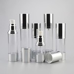Airless Lotion Cream Spray Bottle With Silver Aluminum Cap