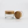 Clear Cosmetics Face Cream Containers Glass Jars With CR Bamboo Lid