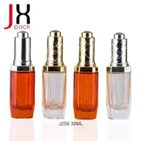 Custom Logo 30ml Metal Shoulder Serum Glass Bottle With Dropper