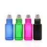 High Grade 3ml 5ml 8ml Round Perfume Oil Roll Black Frosted Glass Empty Mini Roller Bottle Lids For Essential Oils