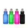High Grade 3ml 5ml 8ml Round Perfume Oil Roll Black Frosted Glass Empty Mini Roller Bottle Lids For Essential Oils