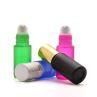 High Grade 3ml 5ml 8ml Round Perfume Oil Roll Black Frosted Glass Empty Mini Roller Bottle Lids For Essential Oils