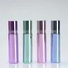 Hot Sale 5 10 15 Ml Empty Pink Round Roller Ball Glass Bottle For Essential Oil With Steel Stainless Ball Cap