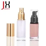 Luxury Empty 30ml Frosted Liquid Cosmetic Foundation Glass Bottle Packaging