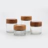 Premium Clear Child Resistant Wide Mouth Glass Jar With Wood Plastic Lid