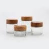 Premium Clear Child Resistant Wide Mouth Glass Jar With Wood Plastic Lid