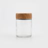 Premium Clear Child Resistant Wide Mouth Glass Jar With Wood Plastic Lid