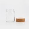 Premium Clear Child Resistant Wide Mouth Glass Jar With Wood Plastic Lid