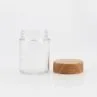 Premium Clear Child Resistant Wide Mouth Glass Jar With Wood Plastic Lid