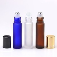 Refillable 5g10g 15g Empty Amber Eye Cream Glass Roll On Bottle For Essential Oils With Metal Roller Ball