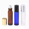 Refillable 5g10g 15g Empty Amber Eye Cream Glass Roll On Bottle For Essential Oils With Metal Roller Ball