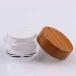 Round 15g 30g 50g Acrylic Plastic Jar With Wooden Cap