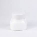 Slant Shoulder White Opal Ceramic Glass Cosmetic Jar