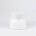 Slant Shoulder White Opal Ceramic Glass Cosmetic Jar