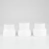 Slant Shoulder White Opal Ceramic Glass Cosmetic Jar