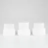 Slant Shoulder White Opal Ceramic Glass Cosmetic Jar