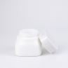 Slant Shoulder White Opal Ceramic Glass Cosmetic Jar