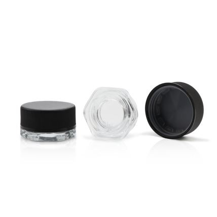 Hexagon Clear Concentrate Jar For Dab With Childproof Lid