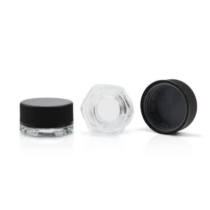 Hexagon Clear Concentrate Jar For Dab With Childproof Lid