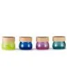 Special Design 100 G Empty Blue Face Mask Big Glass Jar Container Wooden Lid