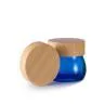 Special Design 100 G Empty Blue Face Mask Big Glass Jar Container Wooden Lid