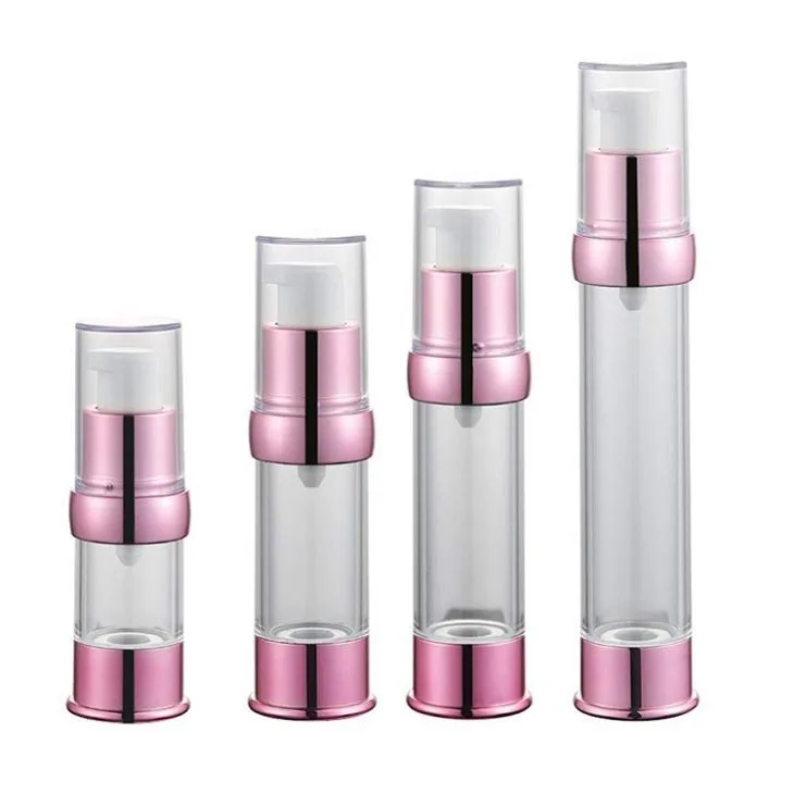 10/15/20/30ML Travel Airless Bottle Pump Empty Spray Cosmetic Vacuum Lotion Bottles (Pink)