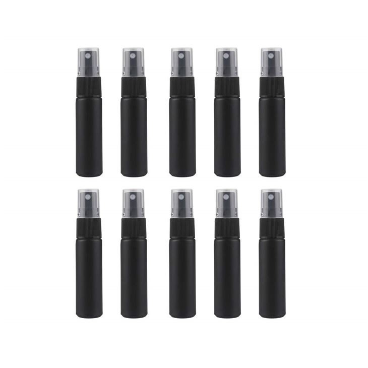 Frasco spray de vidro fosco preto fosco de 10ml