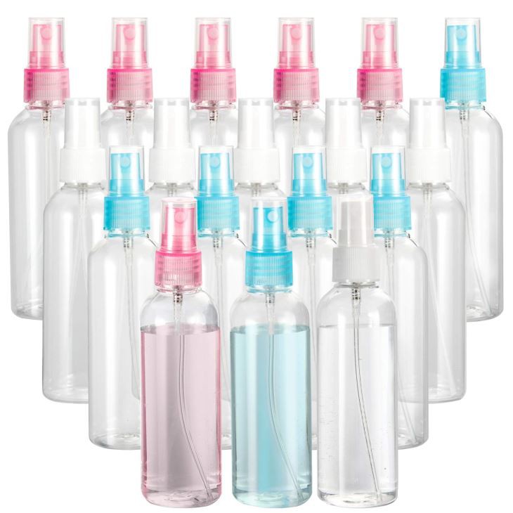 3,4 uncijos/100 ml baltos mėlynos rožinės smulkios dulksnos purškimo buteliukas