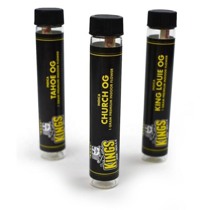 OEM Logo Or Label Clear Glass Preroll Tubes With Child Proof Cap For Packaging