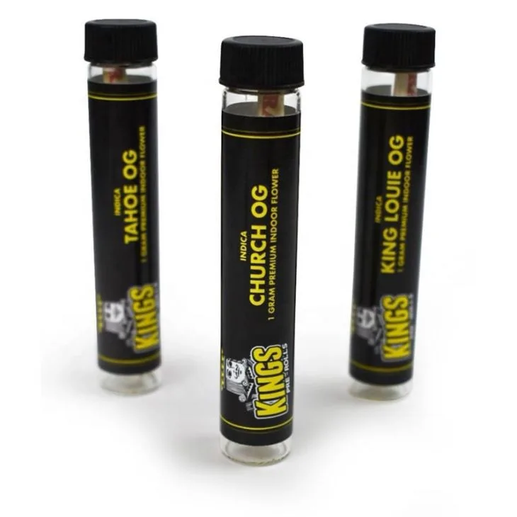OEM Logo Or Label Clear Glass Preroll Tubes With Child Proof Cap For Packaging