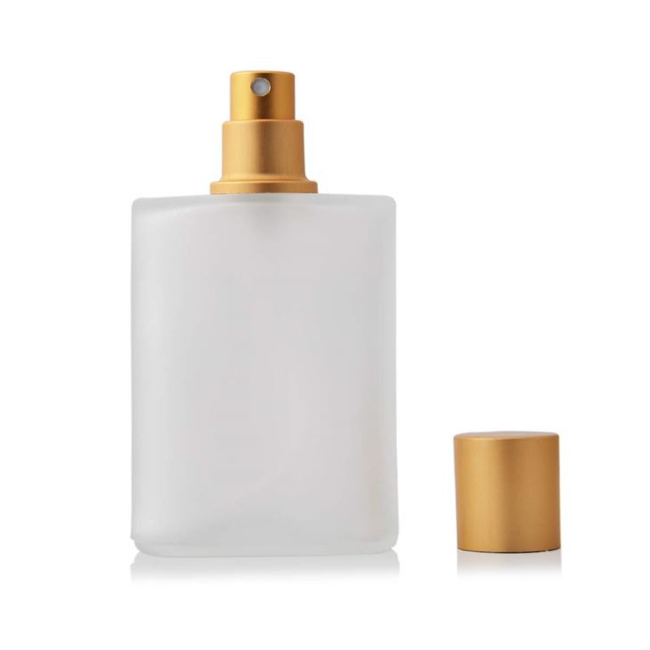 Botella de perfume en aerosol de vidrio esmerilado recargable vacía de 50 ml