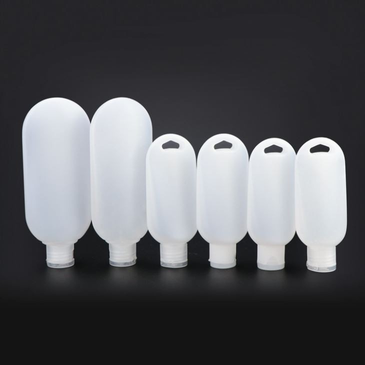 PE Crenics Travel Plastic Clear Keychain Bottles Leakproof Empty Squeeze Containers Flip Cap TSA (60ml/2oz)