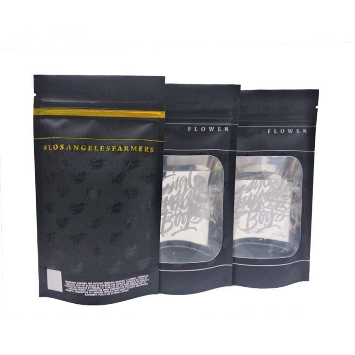 Custom Printed Ziplock Stand Up Smell Proof Foil Mylar Pouch Childproof Exit Bag With Window