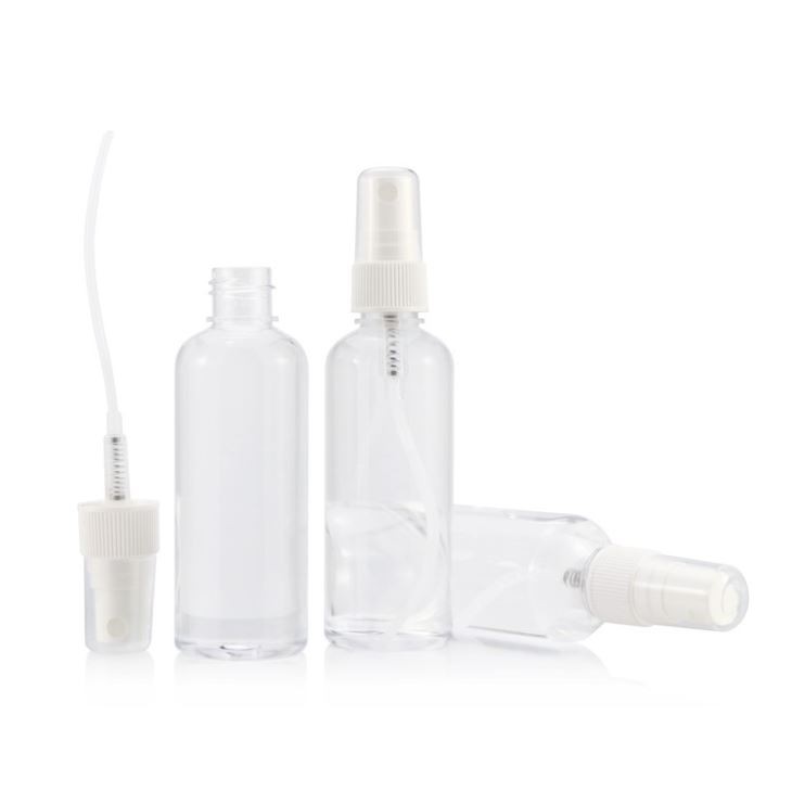 Gran caldo vacío 50ml 60ml 100ml 120ml botella de plástico pet transparente para spray de desinfección