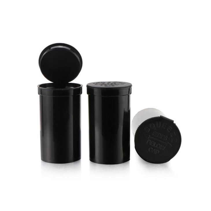 Opaque Black 19 Dram Pop Top Containers