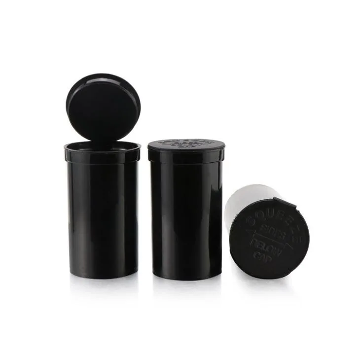 Opaque Black 19 Dram Pop Top Containers