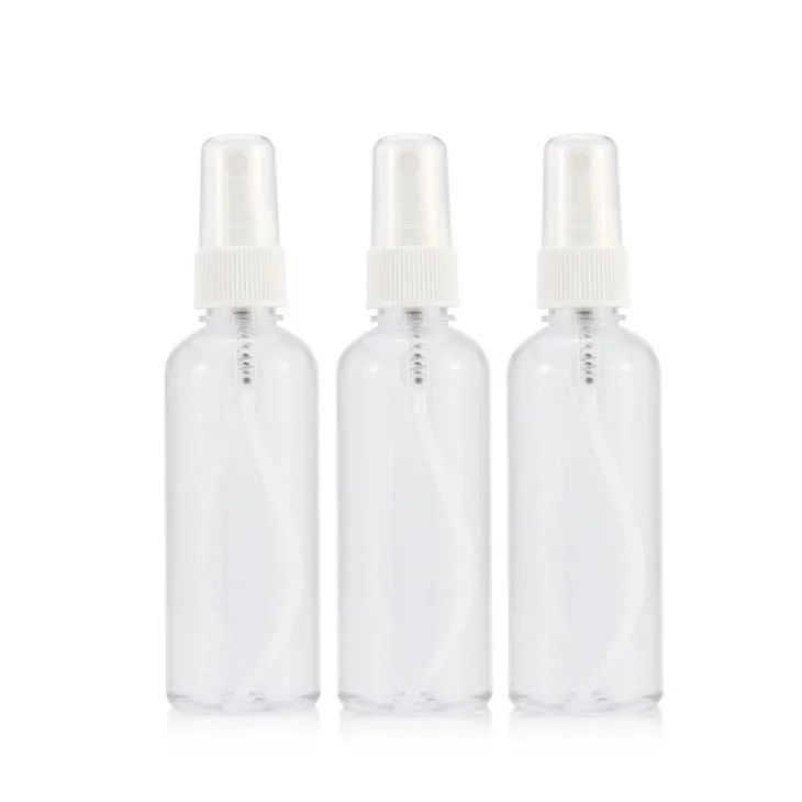 PET Spray Bottles, 3.4oz/100ml Portable Fine Mist Mini Travel Bottle, Small PET Plastic Refillable Liquid Containers