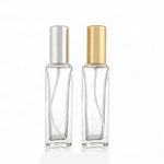 Square Clear 10ml 15ml 30ml Glass Perfume Bottle With Spray Gold And Sliver Cap