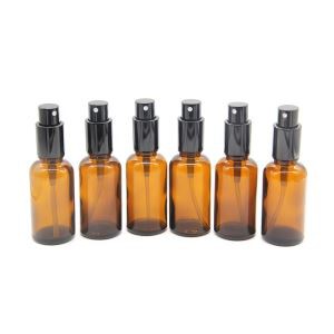 Botella de spray de vidrio ámbar de 1 oz para aceites esenciales