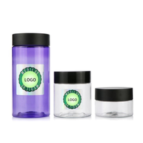 Child Resistant Tamper Evident Straight Sided Clear PET Plastic Jar