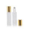 Gold And Silver 10ml Square Glass Roll On Bottle