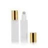 Gold And Silver 10ml Square Glass Roll On Bottle