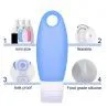 Leak Proof Plastic Travel Bottles Set With Waterproof Luggage Packing Organizer (3.3oz) - TSA Approved Refillable & Squeezable BPA Free Silicone Containers For Shampoo, Conditioner