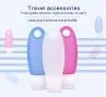Leak Proof Plastic Travel Bottles Set With Waterproof Luggage Packing Organizer (3.3oz) - TSA Approved Refillable & Squeezable BPA Free Silicone Containers For Shampoo, Conditioner