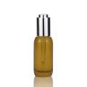 Luxury 15 30 40 50 Ml Empty Thick Based Cosmetic Face Serum Oil Glass Bottle With Silver Push Button Dropper Cap