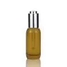 Luxury 15 30 40 50 Ml Empty Thick Based Cosmetic Face Serum Oil Glass Bottle With Silver Push Button Dropper Cap